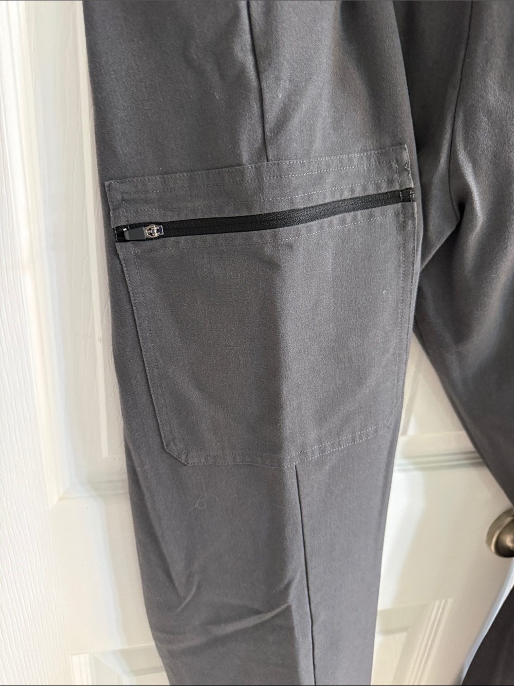 Women’s Poppy Charcoal Scrub Pants with Orange Drawstring - Picture 4 of 5